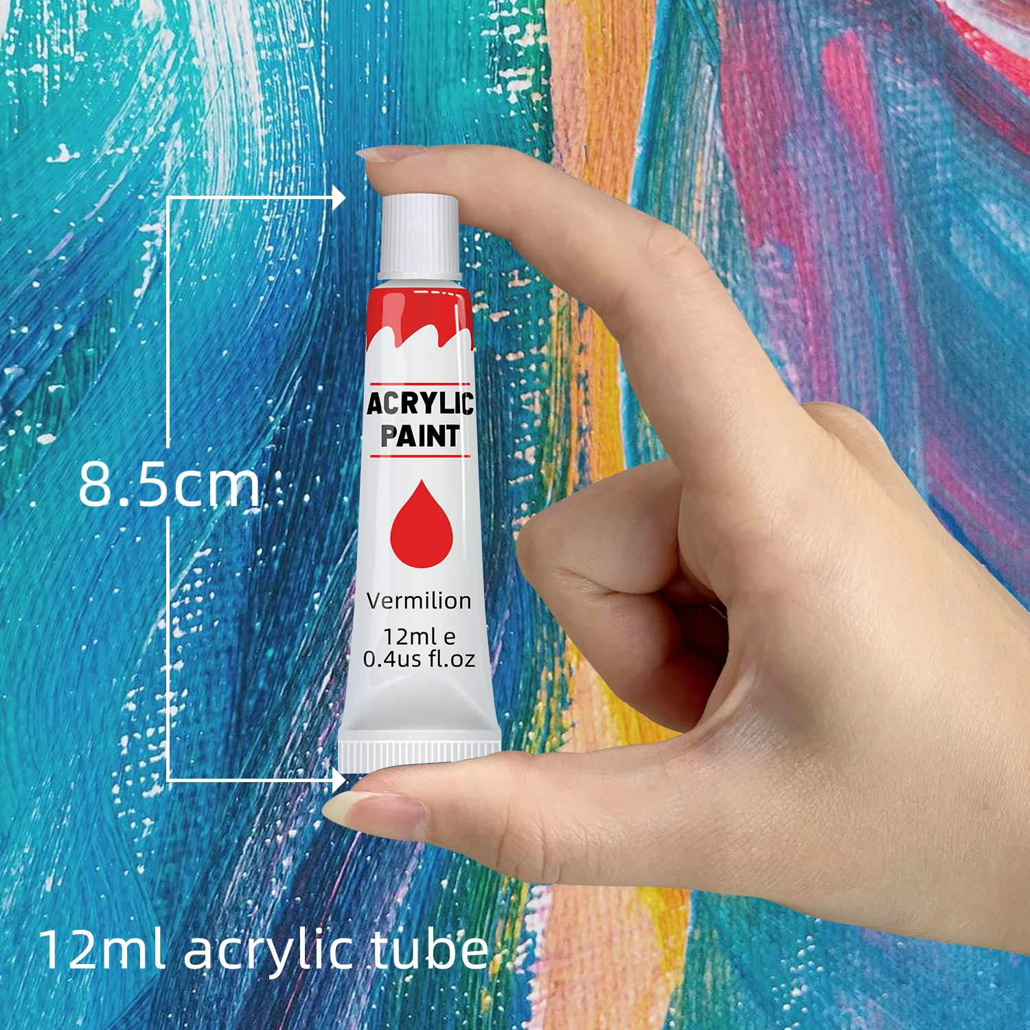 Acrylfarben-Set – 12/24 Farben, 12 ml, Kunst-Malset, Zubehör für Holz, Leinwand, Stoff, Stein, Glas – ungiftige Acrylfarbe