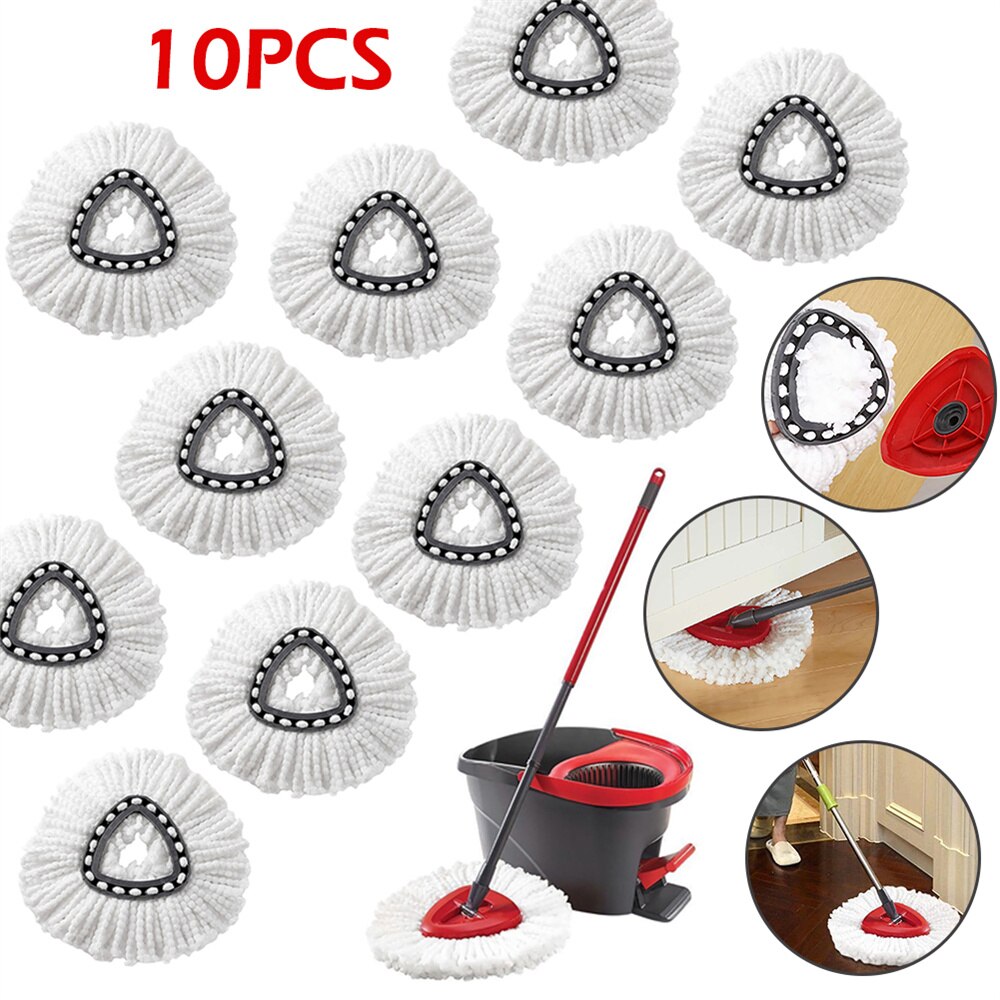Cabezales de repuesto para mopa Vileda, accesorio giratorio de microfibra para limpieza del hogar, recambio de suelo giratorio 360, 10 piezas