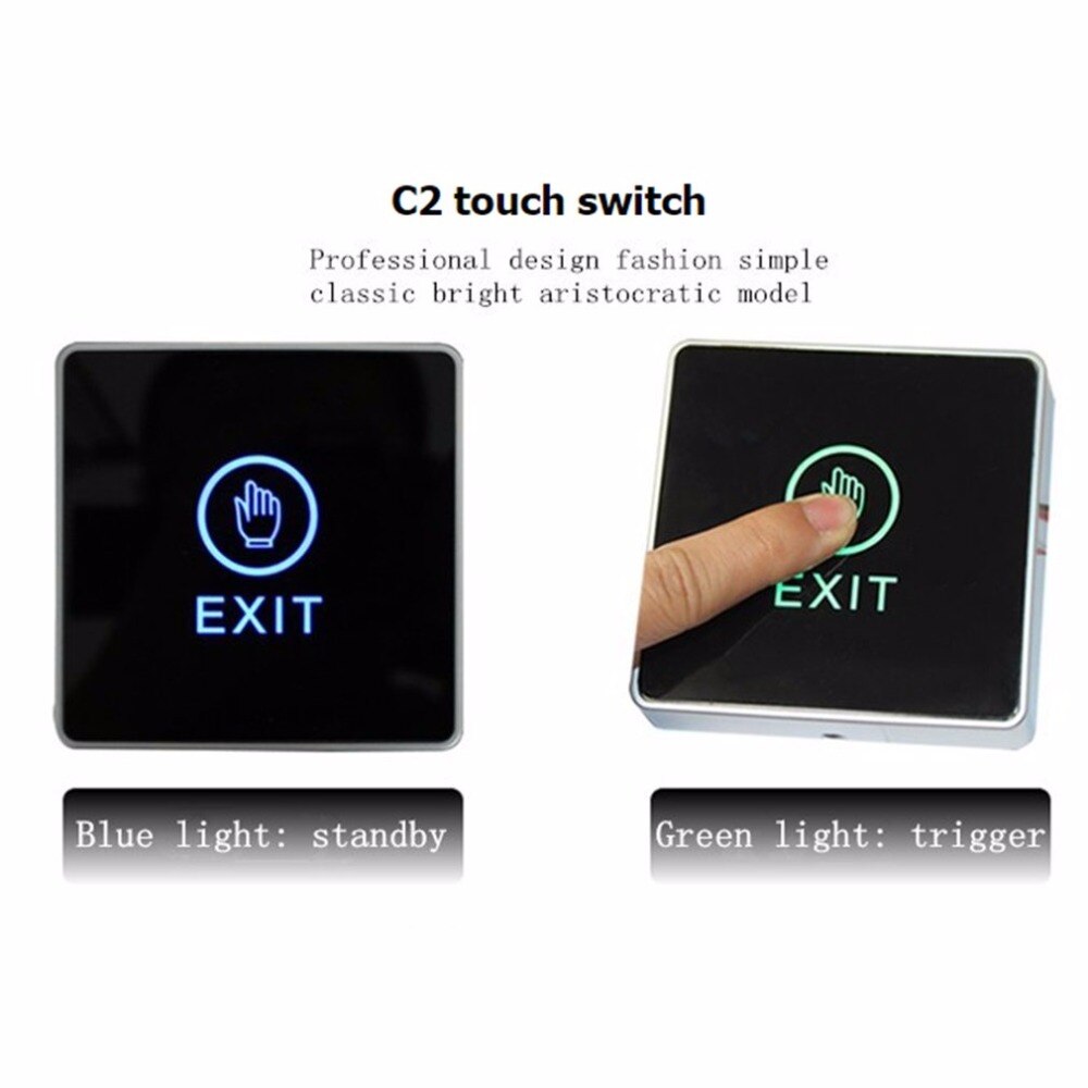 Push Touch Exit Button Door Eixt Release Button for access Control System for Home Security Protection With LED Indicator