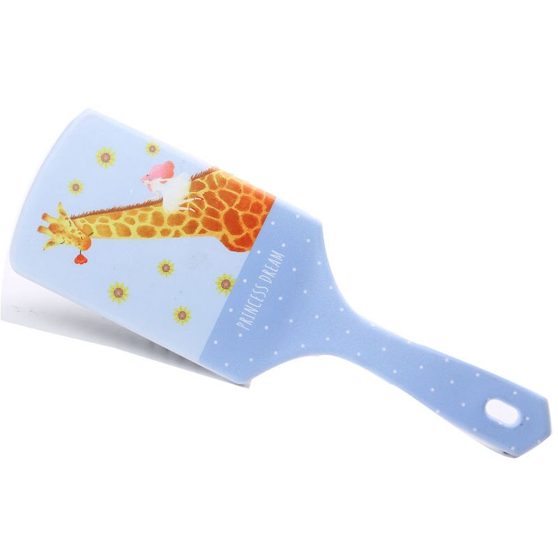 Cartoon Print Hair Detangler Comb Haircare Massage Scalp Airbag Hair Styling Tool Soft Comb Teeth Hair Brush Barber Accessories: DarkBlue