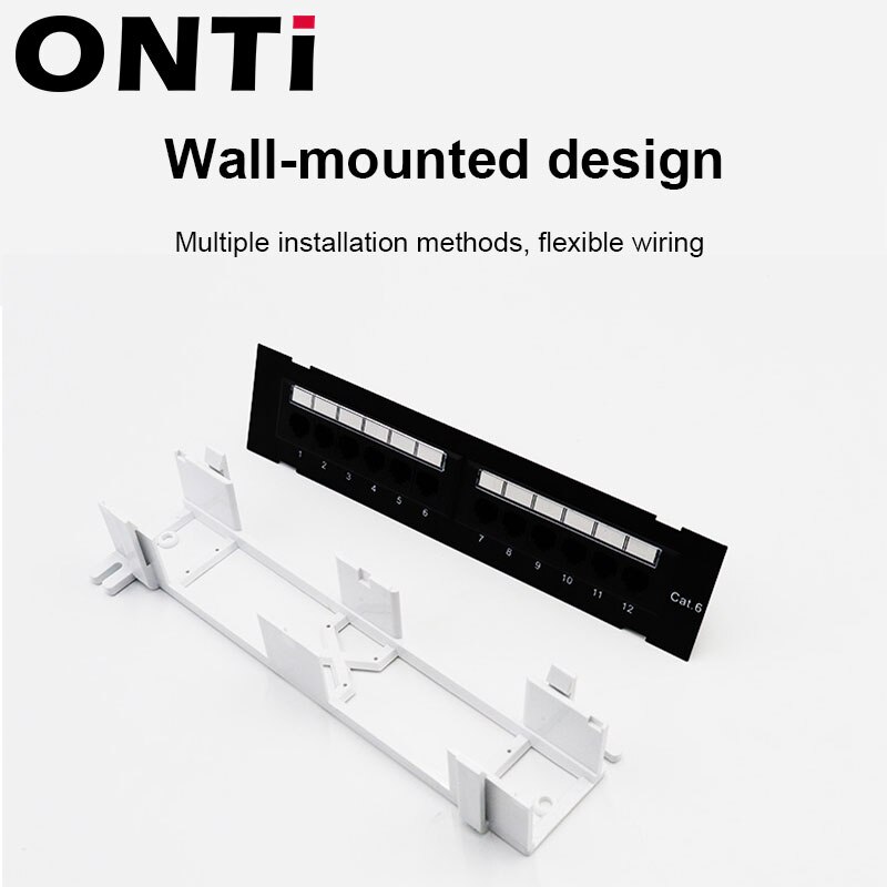 ONTi Network Tool Kit 12 Port CAT6 Patch Panel RJ45 Networking Wall Mount Rack Mount Bracket