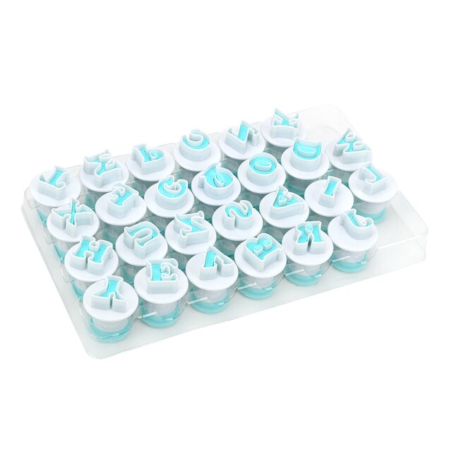 26/10 Pcs/Set Plastic Zuiger Cookie Chocolade Cutter Bakvorm Nummers Bovenste &amp; Kleine Letters Alfabet Fondant Cake Decoratie: Uppercase letter