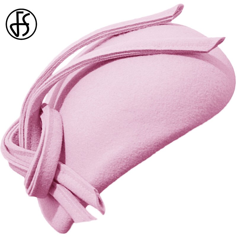 FS fascinateur – chapeau de mariage pour femmes, rose, violet, , avec nœud papillon, en feutre de laine noir, chapeaux Fedora, casquette en feutre d'église, chapeau Derby