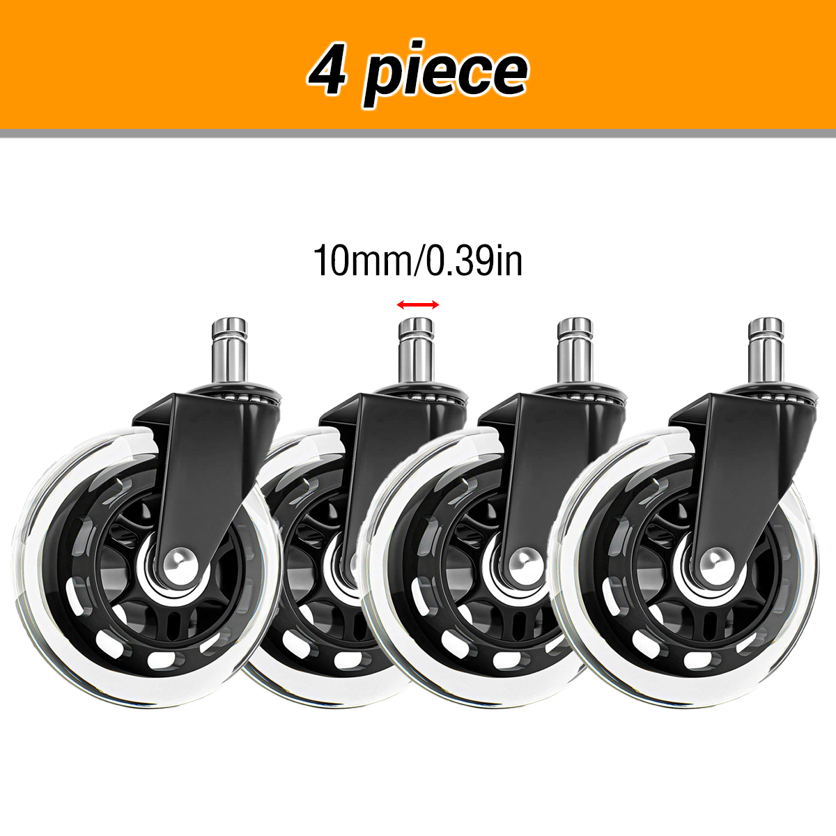 1-5Stck Universal- stumm Zauberer 50KG Rad 10mm 11mm Ersatz Bürostuhl Schwenkrollen 360 Grad Räder Möbel Hardware-: Weiß