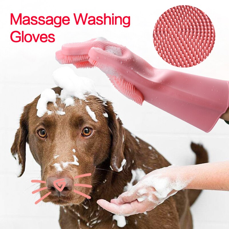 1/2 pc Magie Silikon Geschirr Handschuhe Effiziente Nicht Zu Verletzen Hand Geschirr Reinigung Handschuhe Küche Reinigung Werkzeug Haustier pinsel