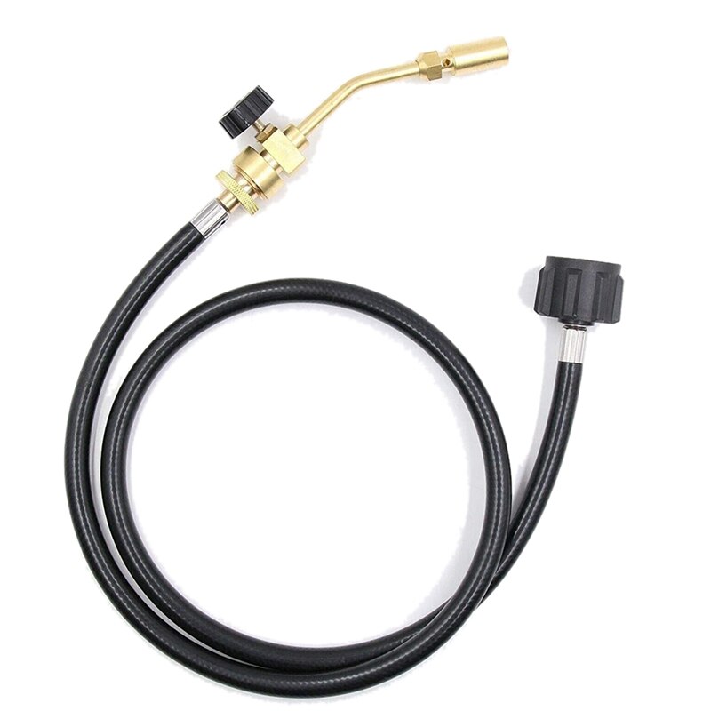 Kit de soplete de propano, boquilla de cabeza de soplete de soldadura de Gas de llama de latón con adaptador de propano, manguera que se conecta para soldar: Default Title