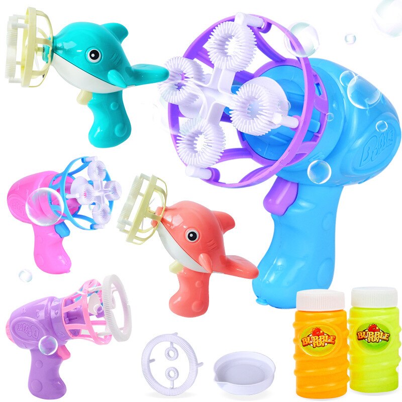 Zomer Leuke Bubble Machine Speelgoed Voor Kinderen Zeep Water Bubble Gun Familie Games Elektrische Handmatige Gun Blower Speelgoed Voor Kinderen