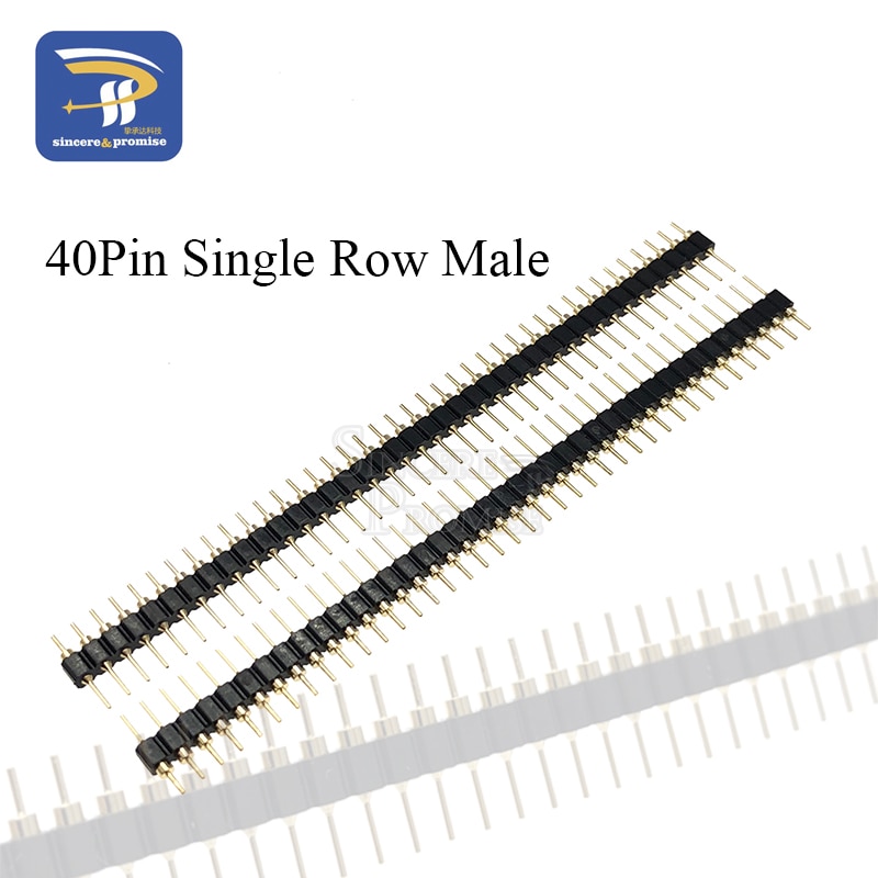 40P Female header 1x40 Pin 2.54mm Round Female Header Connector For DS18B20 and Crystals and PCB Golden Pin Single Row Male