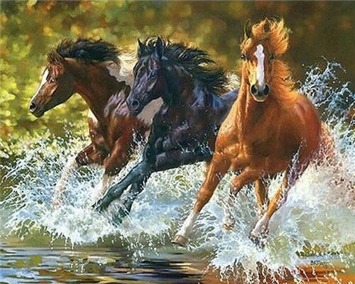 Pintura AZQSD por números, caballo, Animal, colorear por números, pintura al óleo acrílica, Kit de pintura a mano, decoración del hogar sin marco: SZYG1047