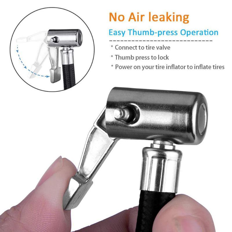 40cm/100cm auto fiets opblaasbare verlengbuis luchtklem inflator pomp ventiel clip klem adapter verbindingsbuis auto compressor band