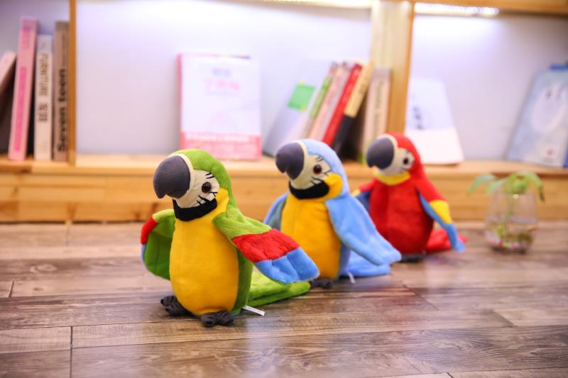 Juguete de loro eléctrico que habla para niños, juguete suave eléctrico que graba y agita las alas, de cumpleaños