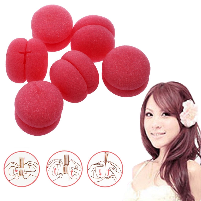 6/12/18/24/30pcs Balls Hair Rollers Curlers Bun Round DIY Soft Foam Sponge Tools