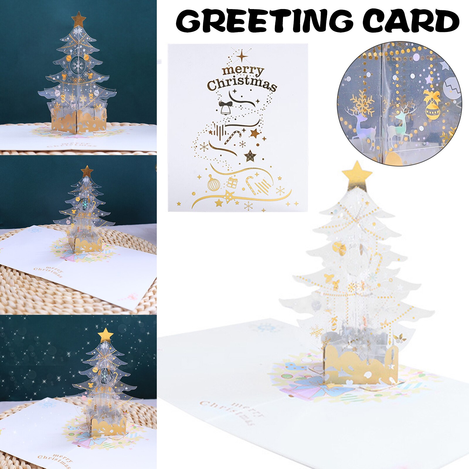 Christmas Tree 3D Pop-Up Greeting Card Merry Christmas Greeting Cards for Kids HUG-Deals