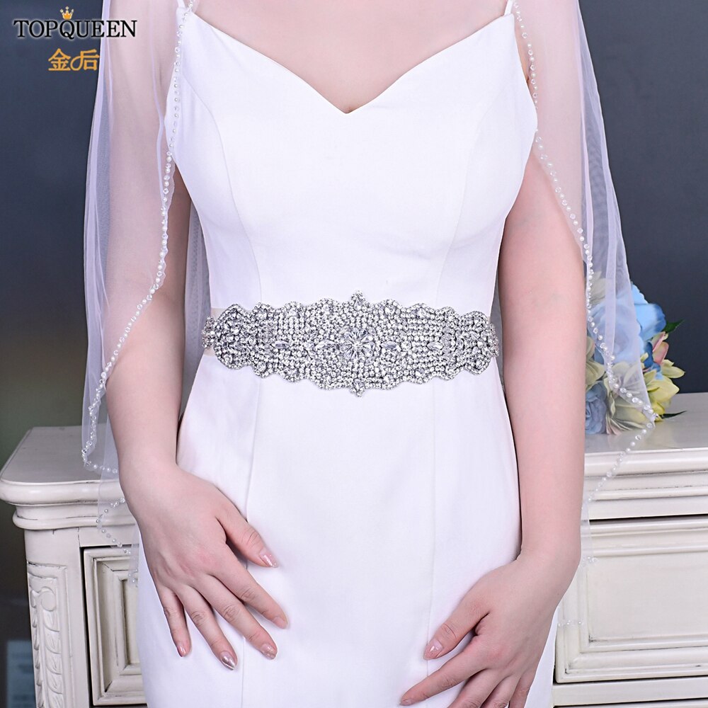 TOPQUEEN S233 Luxus Strass Gürtel Braut Kleid Schärpe Hochzeit Zubehör Frauen Marokkanischen Kaftan Band Bund Applikationen