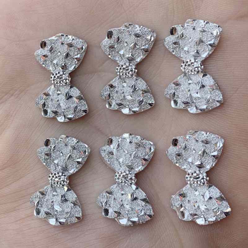 Zilveren Boog Vorm Resin Strass 20 pcs 14*23mm Crystal Stones DIY bruiloft Decoraties-HZ49