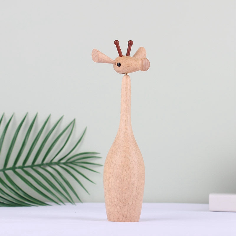 Home Decor Upgraded Wooden Ornaments Giraffe Imported Beech Wood Parts Can Be 360 Degrees Activity Wooden Play Wooden