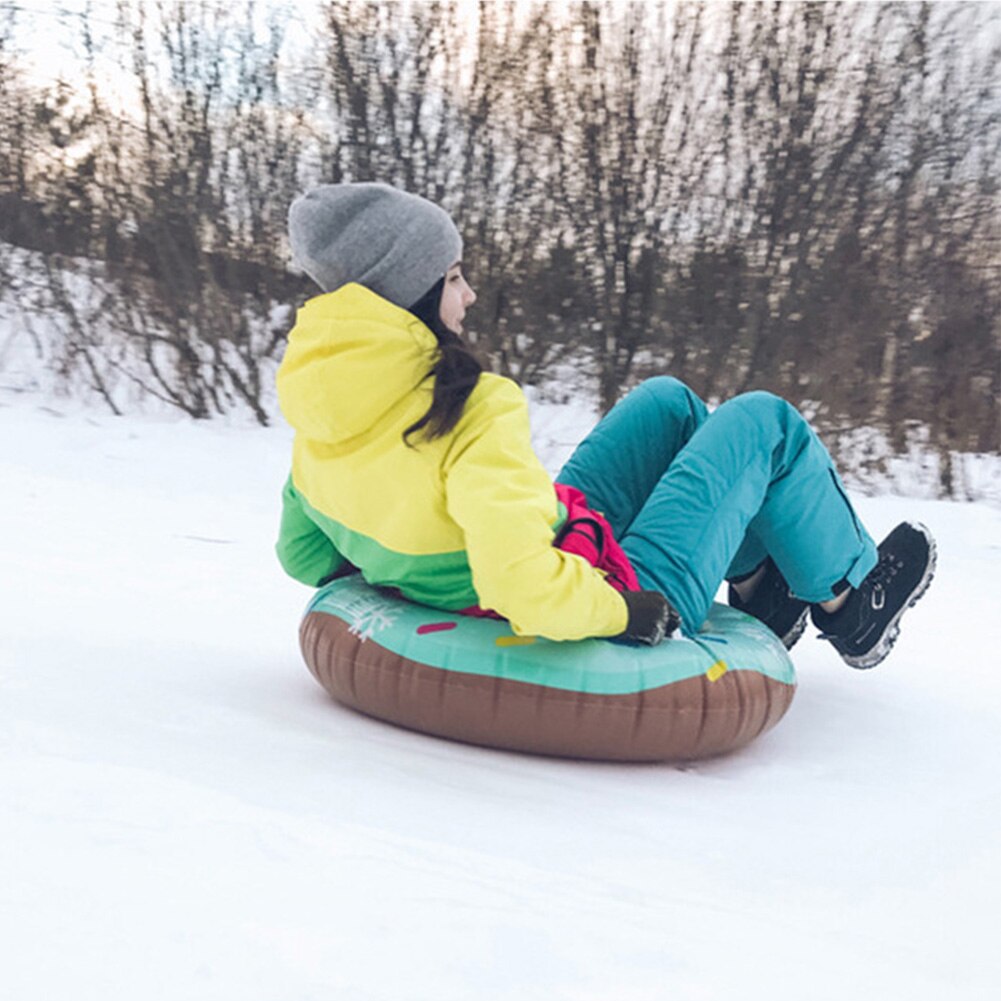 Volwassen Sport Skiën Pad Outdoor Verdikte Slijtvaste Opblaasbare Donut Vorm Flexibele Slee Sneeuw Buis Winter Kids Lichtgewicht