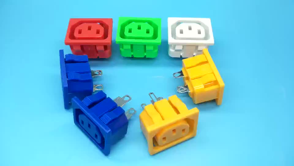 snap in type iec 320 power c13 female connector socket 250V 10A