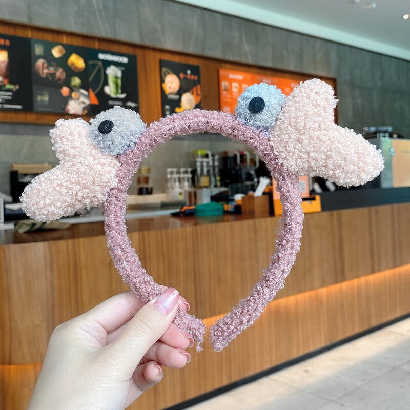 Autumn Winter 1Pc Velvet Soft Warm Headband Hair Band Headwear for Women Girl Mix Styling Hair Accessories: dark pink