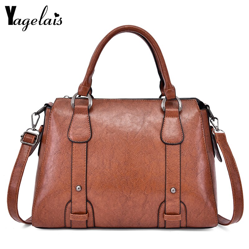 Marken-damen-schultertasche, damenhandtasche aus pu-leder, retro-umhängetasche, motorrad-umhängetasche