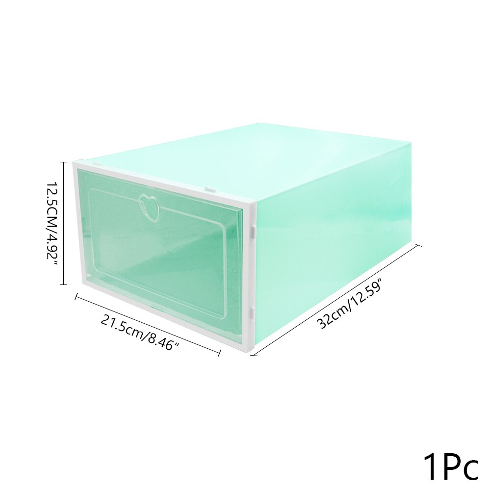 1Pc Opvouwbare Clear Schoenen Opbergdoos Schoenendoos Lade Organizer Huishoudelijke Diy Schoenendoos Lade Divider Thuis Opslag Stapelen: 32x21.5x12.5cm green