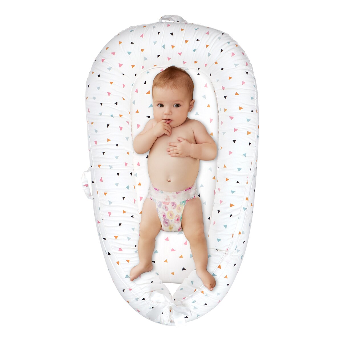 Bærbar spædbørn nyfødt baby liggestol babynest seng til piger drenge bomuld tremmeseng baby børnehave barneseng co-soves seng: Trekant