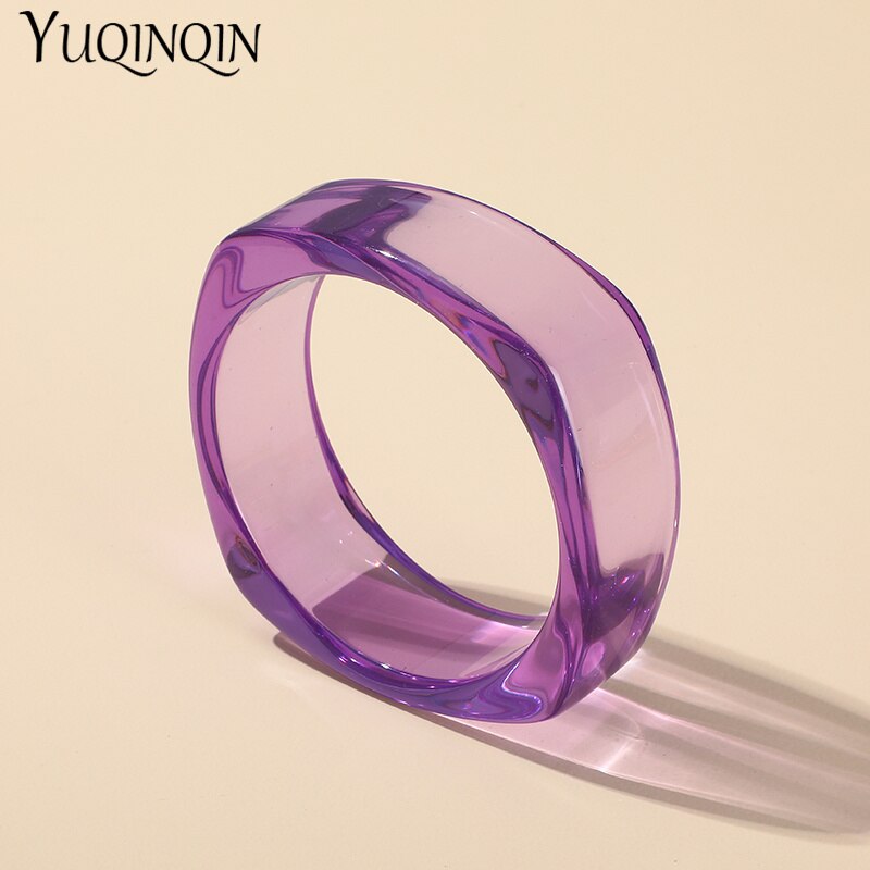 Nuovo braccialetto acrilico trasparente alla moda per donna Braccialetti da festa in resina Braccialetti con ciondoli firmati Regali di gioielli per ragazze