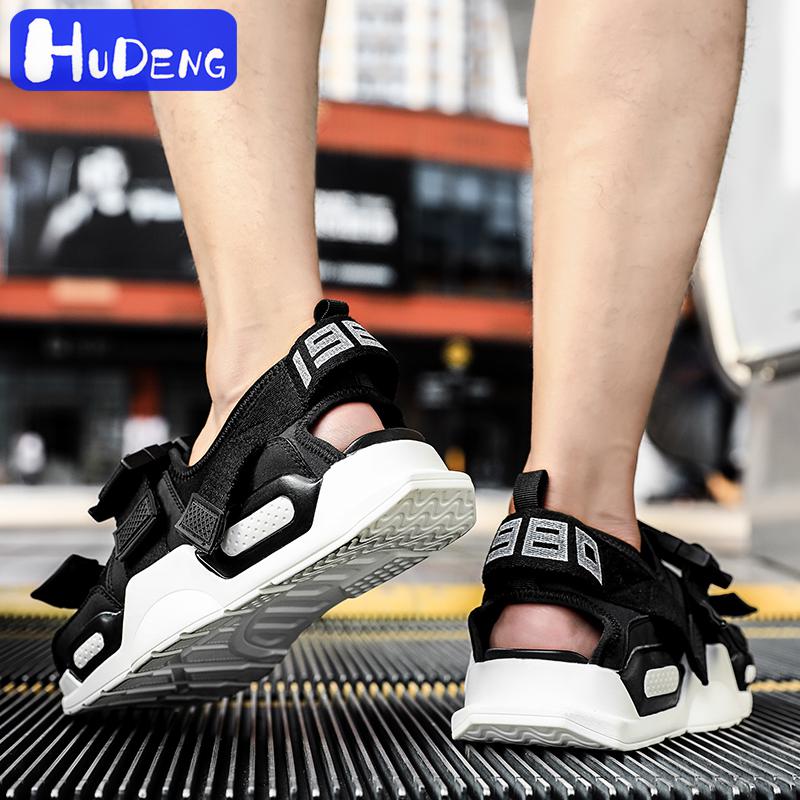 HUDENG Römischen Herren Gladiator Sandalen lässig Bequem und Weich Plattform Strand Sandalen Männliche Schuhe Sommer