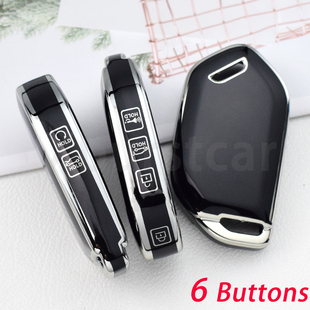 Bolsa de carcasa remota para Kia Picanto Sorento MQ4 Carnival KA4 Morning K5 Carens 4 5 6 7 8 9 botones TPU funda para llave de coche Fob: YELLOW
