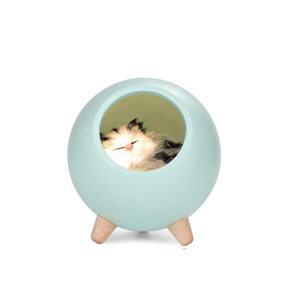 Usb Leuke Kat Huis Touch Dimmen Led Night Light Kind Baby Slaapkamer Thuis Moderne Indoor Studie Nachtkastje Decoratie Creatieve lamp: Green