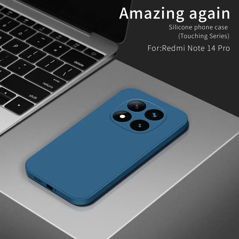 Custodia in silicone originale per Xiaomi Redmi Nota 14 pro più Custodia morbida antiurto per Xiomi Redmi Nota14 4G 5G indietro Funda