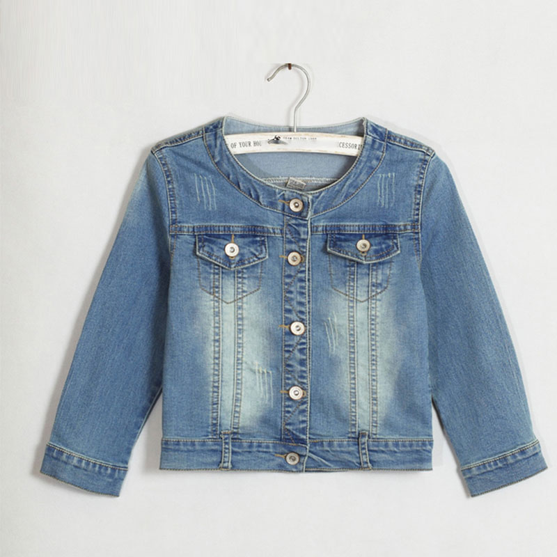 Chaqueta vaquera de algodón de otoño para mujer, chaqueta vaquera corta de 7 mangas con cuello redondo ajustada, abrigos Vintage para mujer, chaqueta de talla grande para mujer