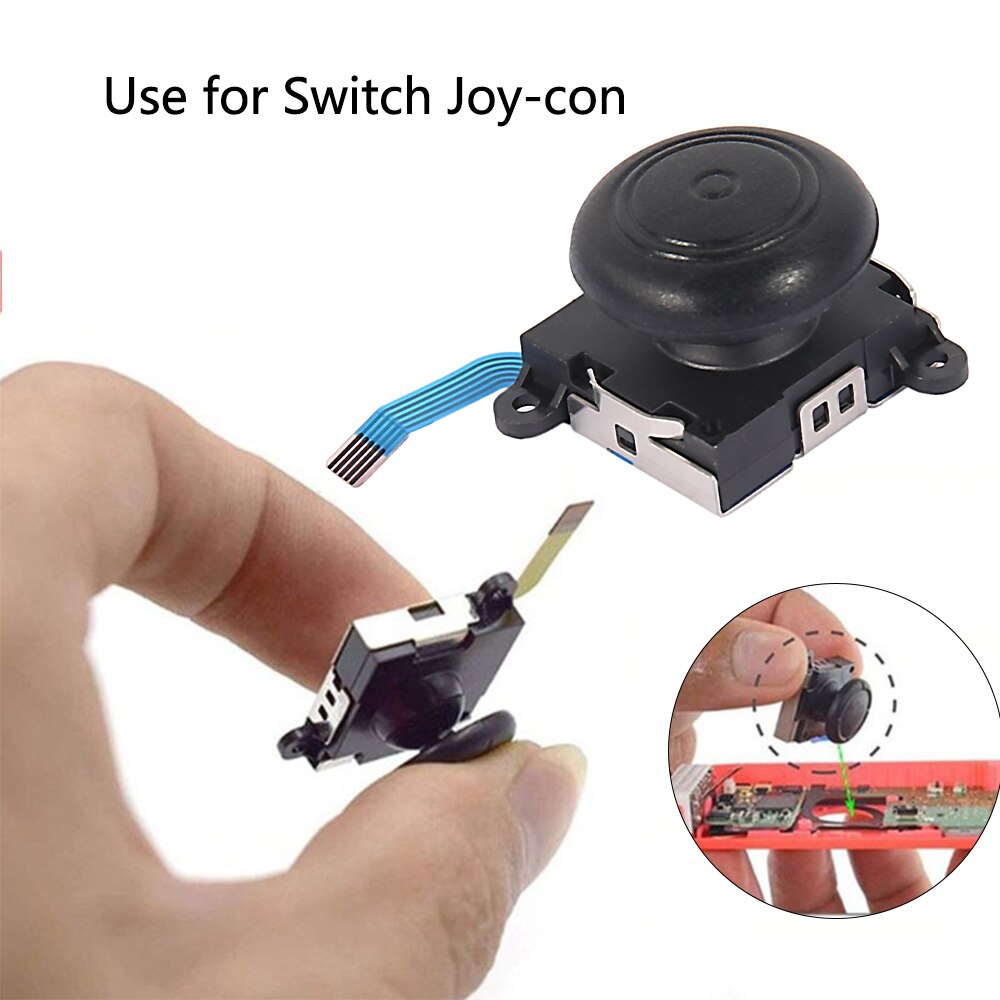 Palanca de pulgar analógica 3D para Nintendo Switch NS, Joy Con JoyCon, controlador, tapas de Joystick, Kit de piezas de repuesto para Mod