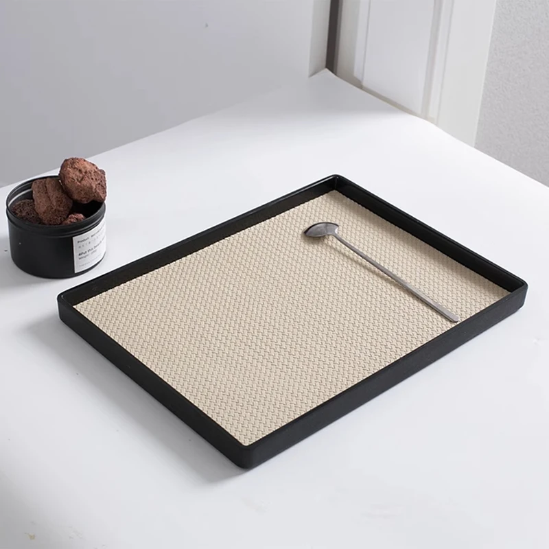 Ahunderjiaz-Ledertablett Ich bin nordischen Stil, rechteckige Aufbewahrung, Teeteller, Wohnzimmer, Schlafzimmer, Schreibtisch, Heimdekoration