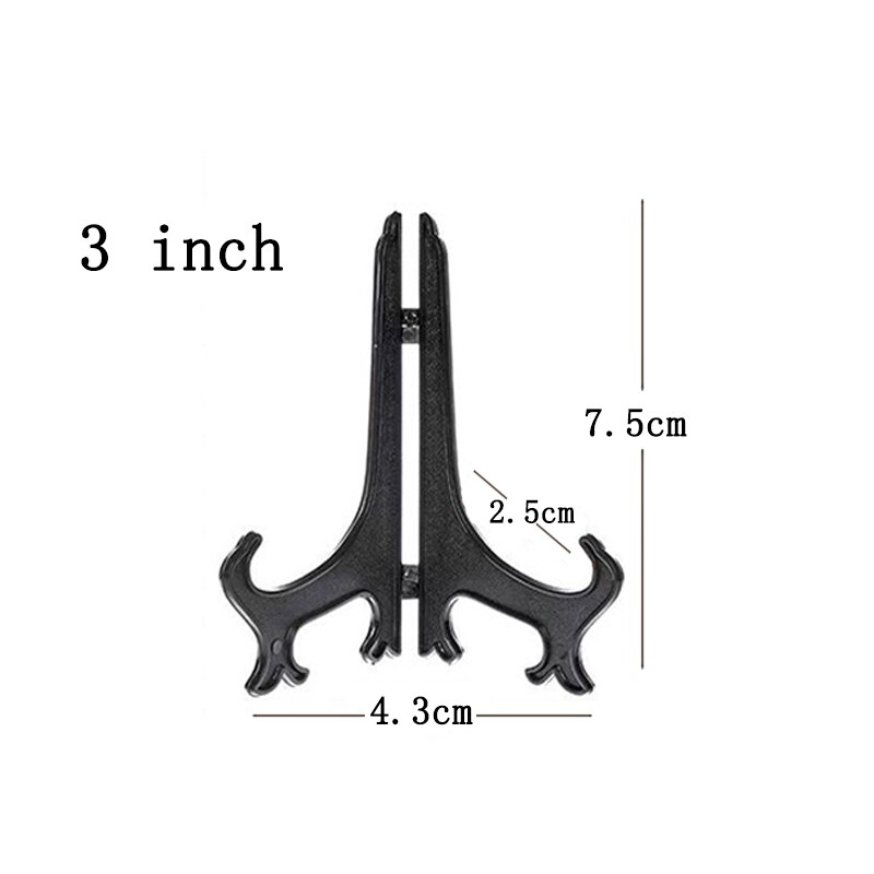 Boek Voetstuk Houder 10 Stuks Ezels Plaat Houders Display Afdruiprek Draagbare Home Decor Display Stand Stander: black 3 inck