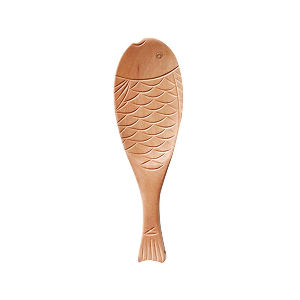Wooden Fish-shaped Spoon Wooden Spoon Fish-shaped Shovel Environment-friendly Kitchen Cooking Spoons Home Gadget: Light brown