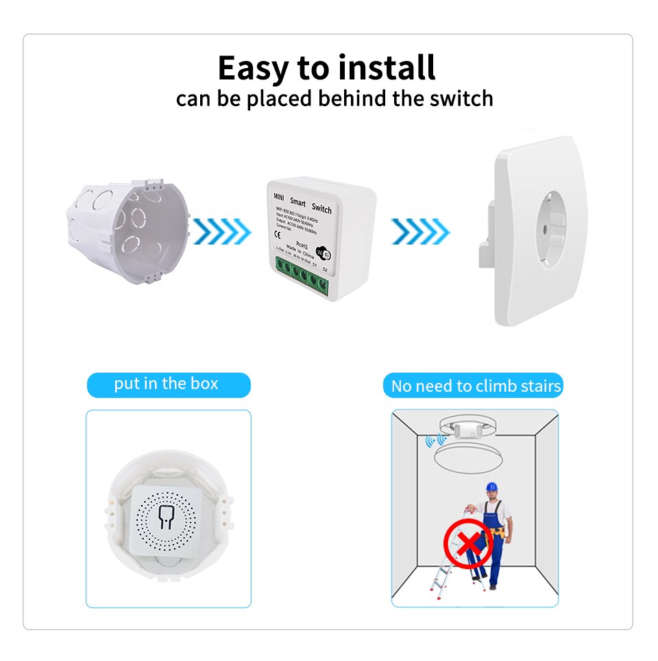 2 wege-app-steuerung, 16a tuya zigbee 3.0 wlan-smart-lichtschalter, diy-smart-home-automatisierungsmodul für alexa und google smart home