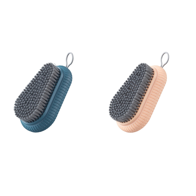 Cepillo de cerdas suaves para el hogar, pantalones de lavandería multifuncionales, calcetines para zapatos, lavado a mano, herramienta de cepillo de limpieza de ropa para lavado de baño: Plata