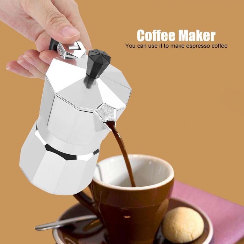 50ml 1 kopp moka spishäll kaffebryggare aluminiumkanna fransk mocka espresso perkolator kanna manuell tillverkare mockakanna 1 kopp