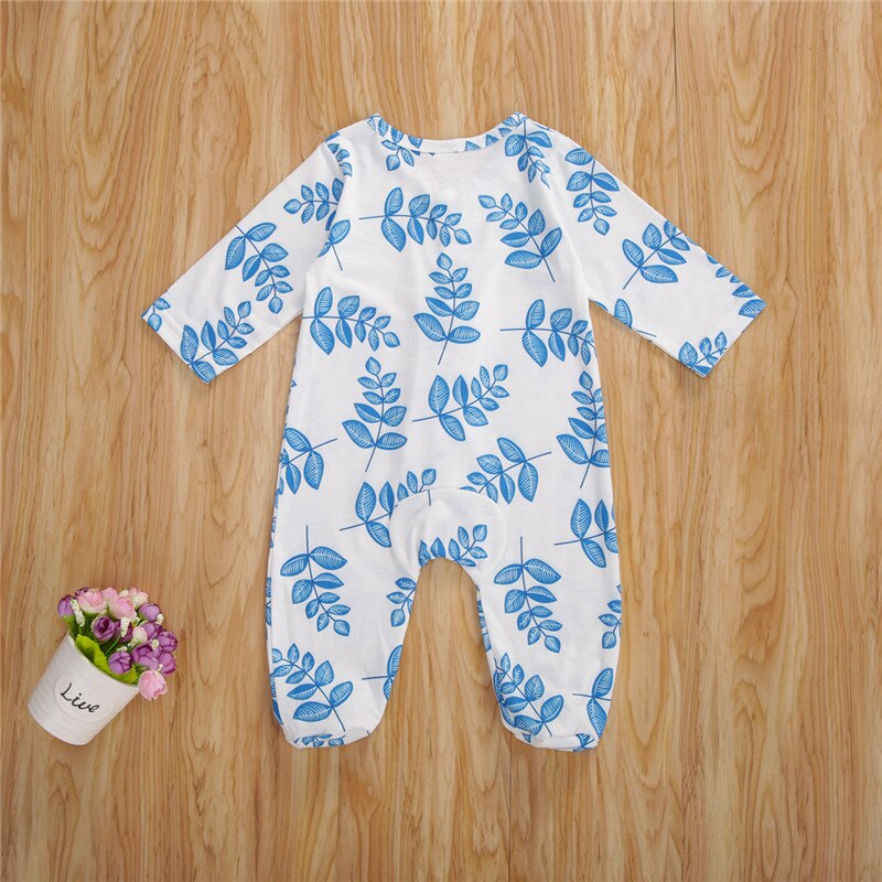 0-24M Baby Lange Gesamt Frühling Herbst Pyjama neugeboren Lässige lang Ärmel Taste Nieder Strampler Für Baby Jungen mädchen Nachtwäsche Roben