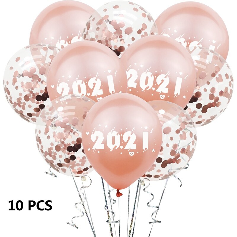 10/15 stk balloner 12 tommer lykkeligt årstal trykt latexballoner år tema fest dekoration balloner: Rose rød 10 stk