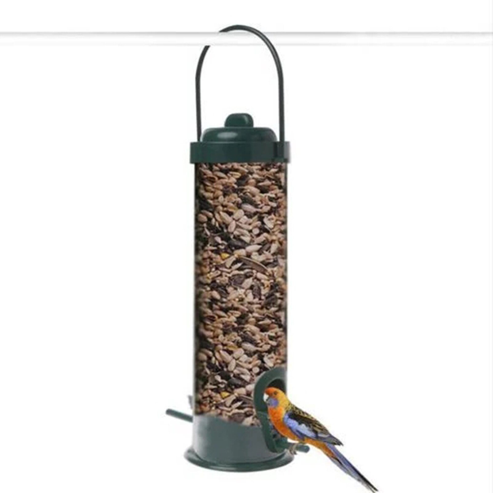 Garden Outdoor Metal Wild Bird Feeder Hanging Feeders View Window Balcony Hanging Bird Feeder Portable Parrot Feeding Supplies