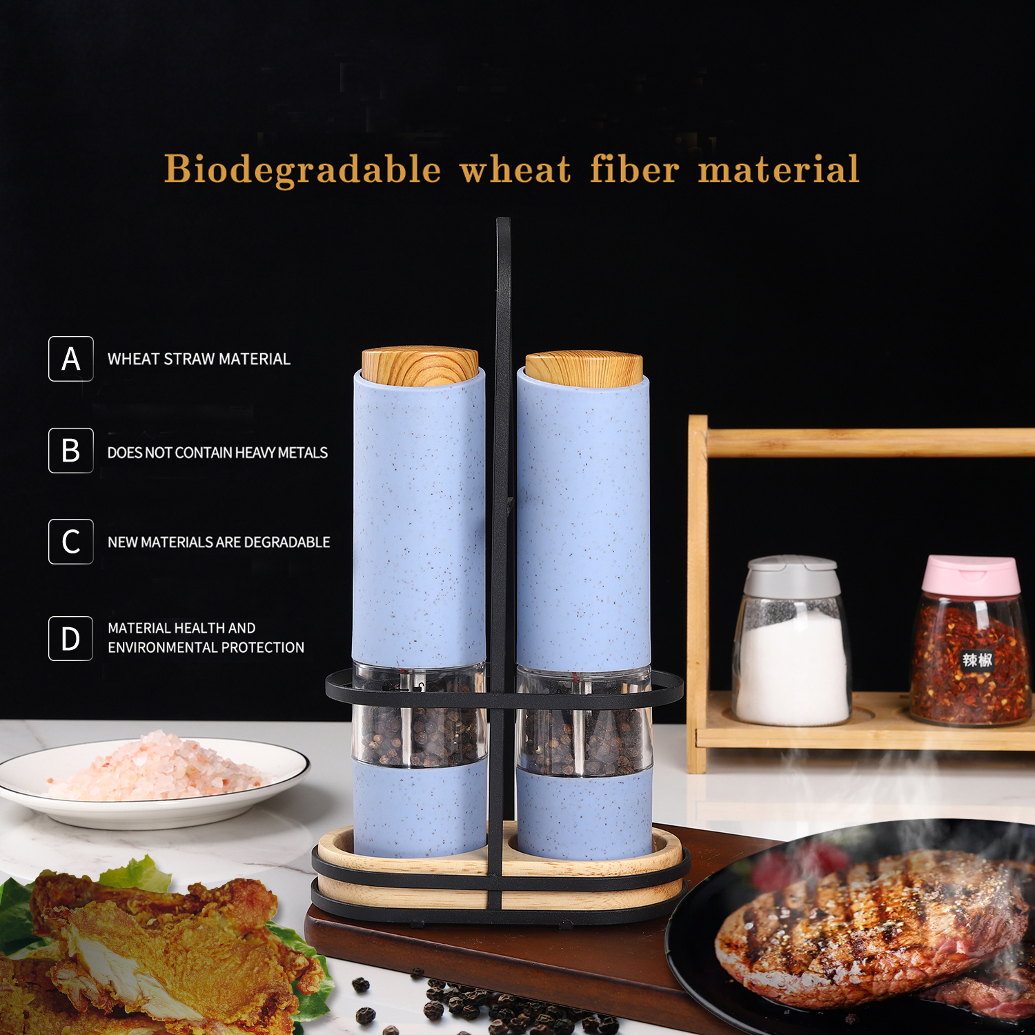 Colorful Manual Automatic Salt And Pepper Grinder Set Ceramic Salt Shaker Grinder Electric Salt Pepper Mill Parts