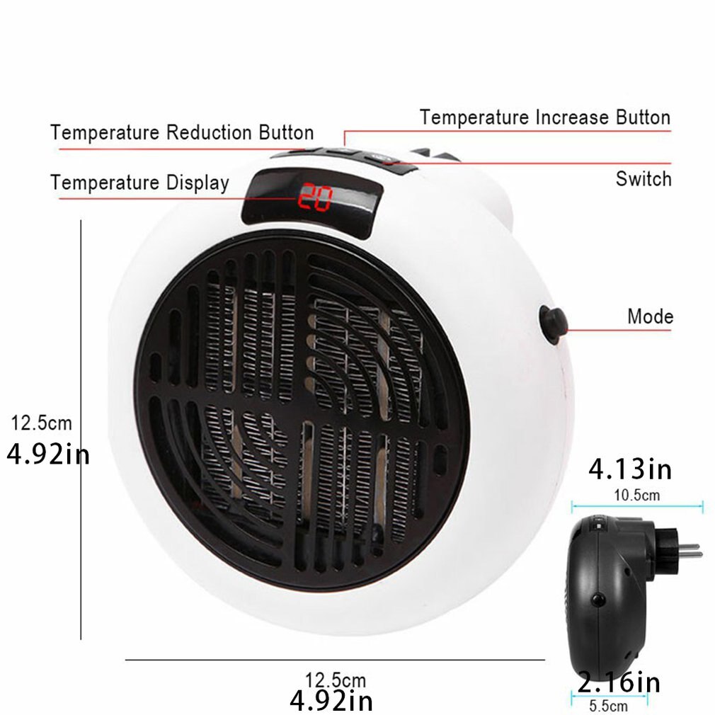 Fan Heater Voor Thuis 900W Mini Elektrische Kachel Thuis Verwarming Elektrische Warme Lucht Fan Kantoor Kachels Handy Air heater