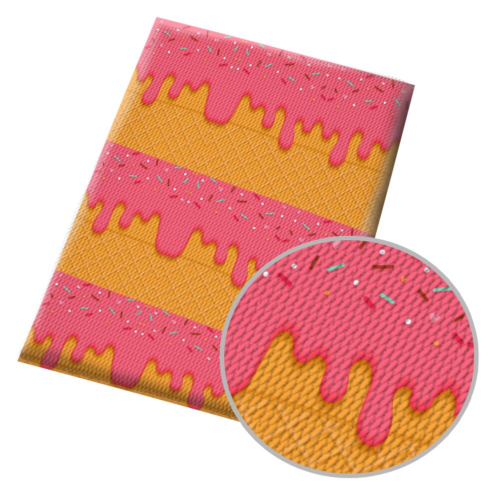 Bubble Fabric Textile Sewing Cloth Fabrics Printed Ice-cream Designs DIY Craft Dress Apparel Sewing Supplies 50*145cm: BL1108