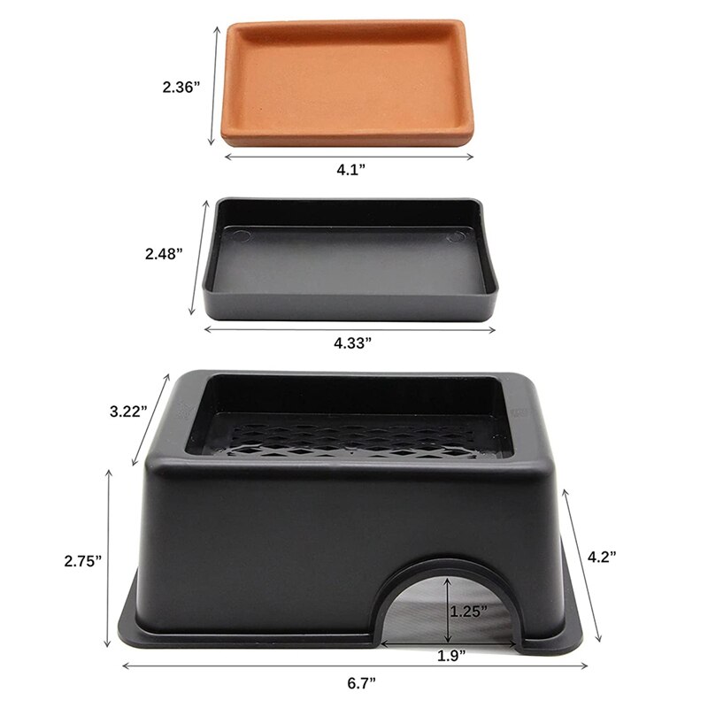 Reptile Hideout Box,Sink Humidifier Gecko Hide Hut Cave Accessories for Small Snake Spiders Frog Turtles Lizards