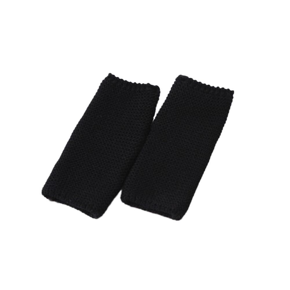 Couvre-pieds en laine solide avec couverture de protection, soutien de jambe de sport en tricot: Black