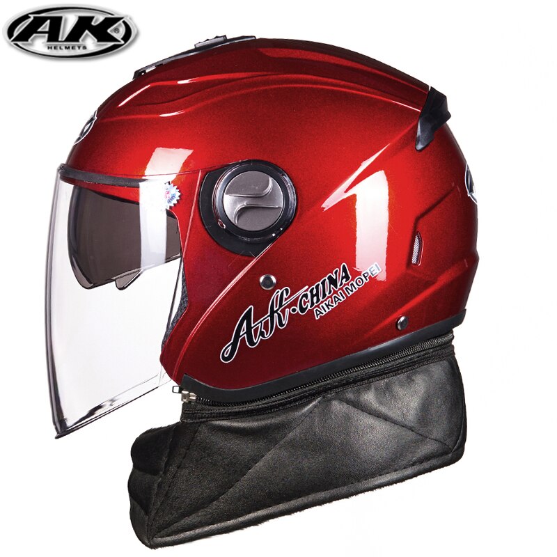 AK vier jahreszeiten elektrische auto halb-abgedeckt helme männer &amp; frauen doppel objektiv herbst winter motorrad helm: 8 / L