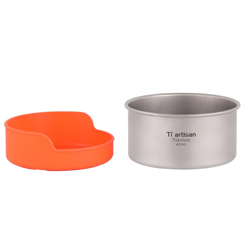 Tiartisan Pure titanium Bowl Camping Bowl Pan Pot Tableware Cookware 400ml or 450ml