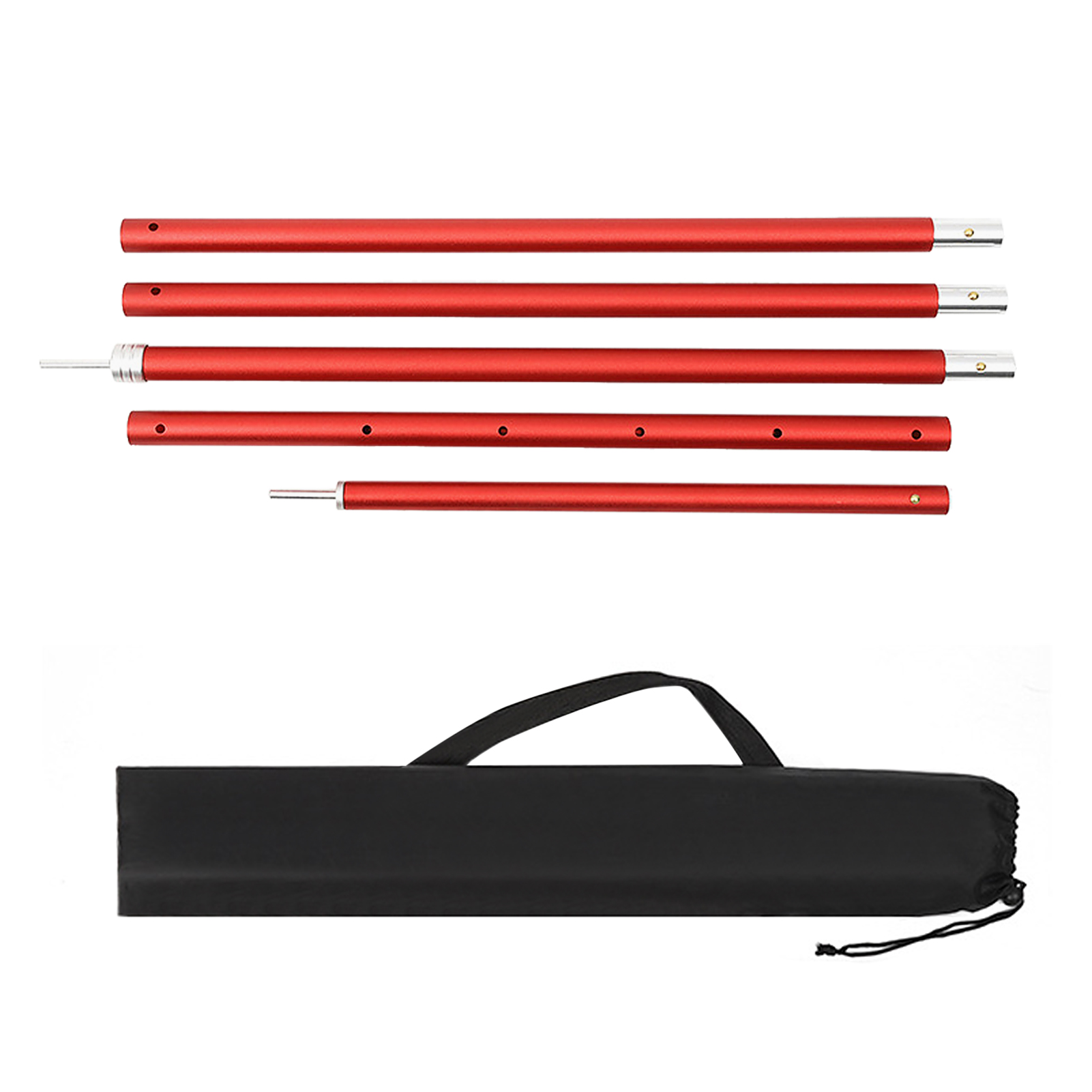 2.9m Awning Support Poles Lightweight Foldable Aluminum Tarp Poles Stands for Canopy Awning Shelter Frames Tent Accessories: Red